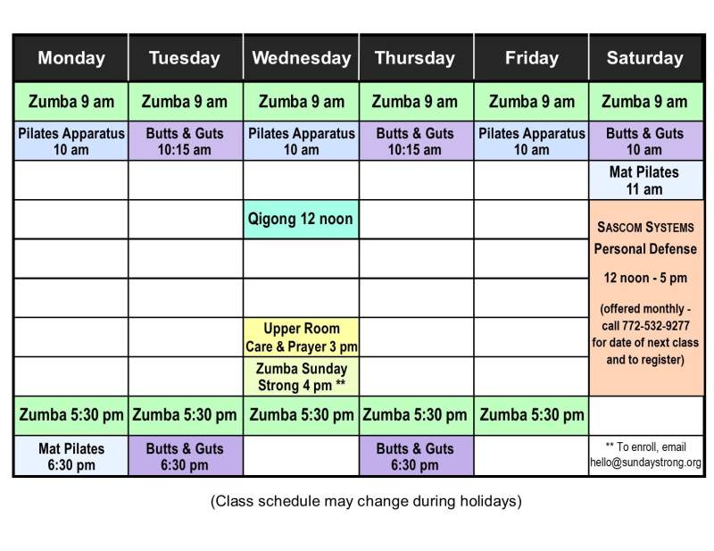 Class schedule for website 220611 final