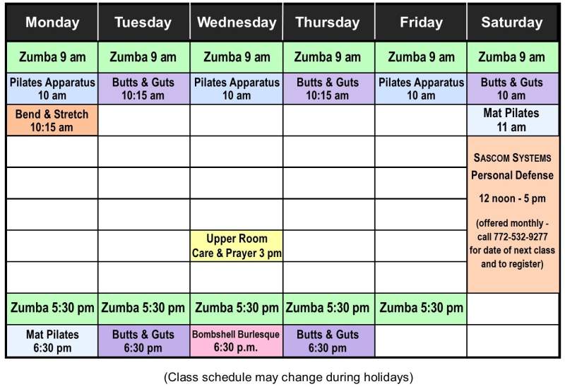 Class schedule for website 221014 cr